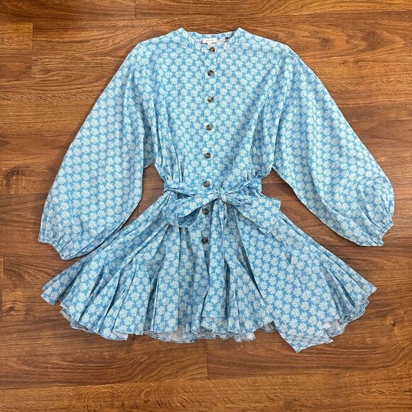 Rhode Emma Mini Dress in Loves Me Not Blue M - Picture 3 of 7